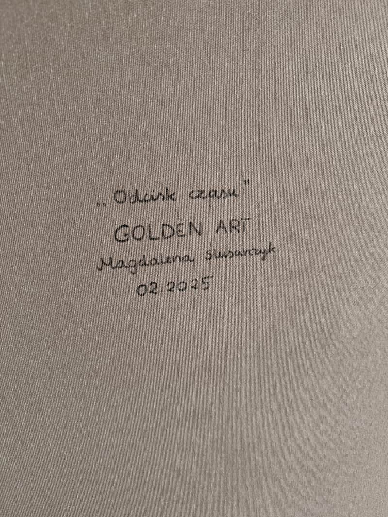Odcisk czasu 10 podpis autorki z tyłu obrazu Odcisk czasu